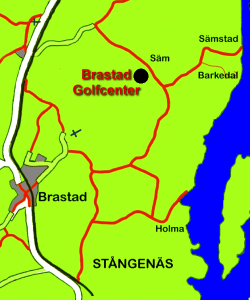 Karta till Brastad Golfcenter